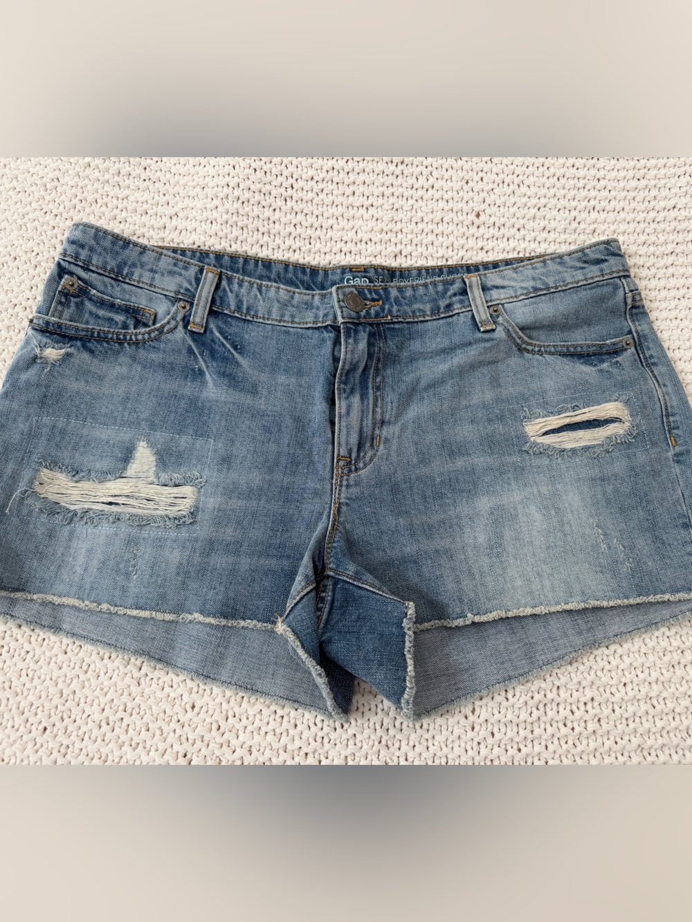 GAP Light Blue Denim Boyfriend Shorts